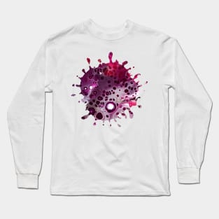 Magenta/Purple Acrylic Pour Painting Long Sleeve T-Shirt